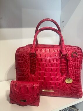 Brahmin Marissa satchel and Jane wallet set in color sweetheart